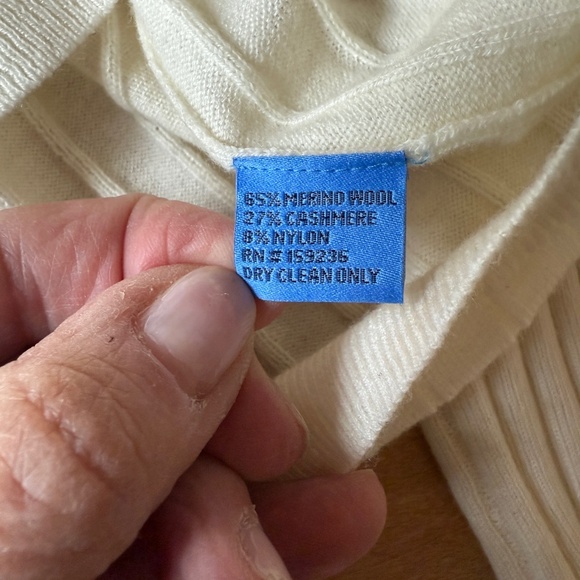 J MCLAUGHLIN SWEATER MERINO WOOL CASHMERE CREWNECK WIDE RIBBED LUXURY PREPPY S - Picture 7 of 9